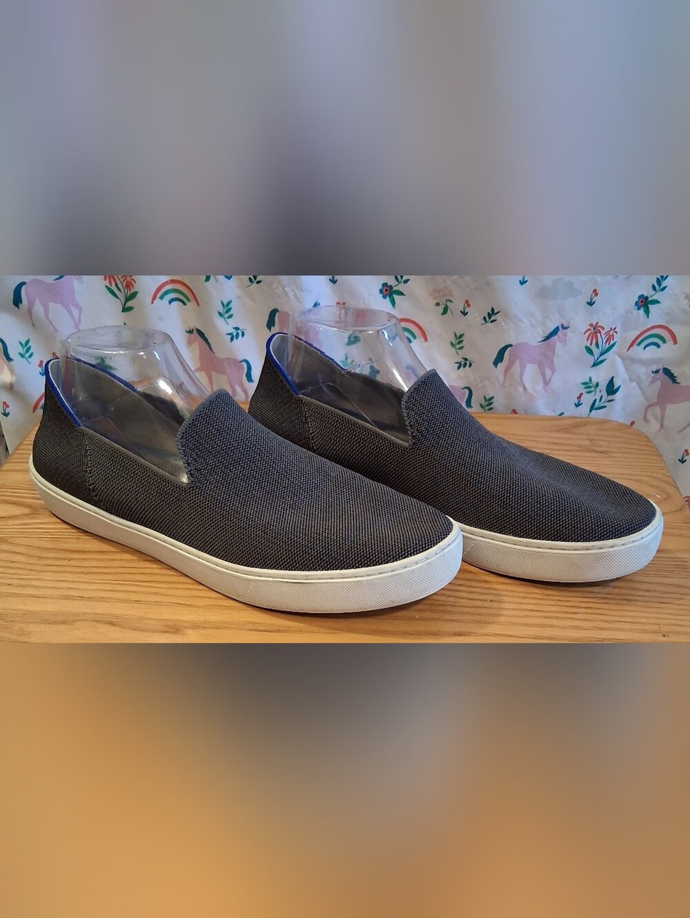EUC Rothy's The Original Grey Casual Everyday Comfy Slip-On Sneaker Shoe SZ 12